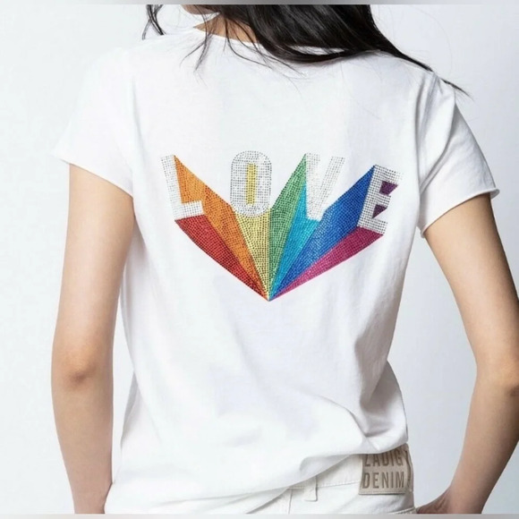 Zadig & Voltaire Tunisien McLove Rainbow T-shirt - Picture 1 of 8